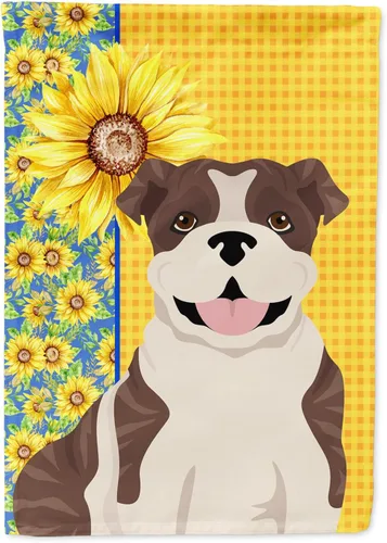 Miniatura 322 de Caroline's Treasures WDK5331CHF - Bandera de verano con diseño de girasoles rojos y blancos, manga grande, para porche, para colgar en la pared