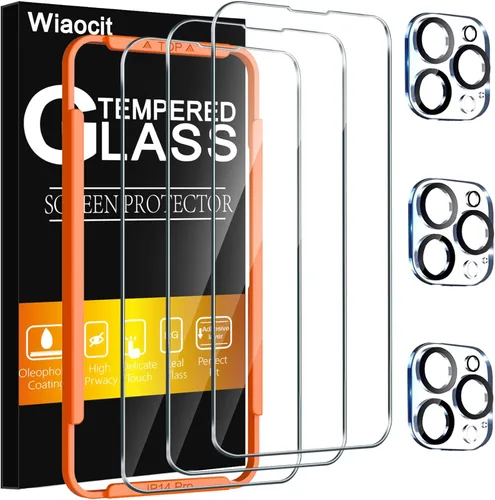 Miniatura 12 de Wiaocit 3 Pack Tempered Glass Screen Protector for iPhone 13 Pro with 3 Pack Camera Lens Protector, 9H Hardness, Bubble Free, Case Friendly