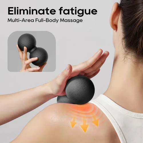 Miniatura 3 de Bola de masaje de maní duro, doble bola de lacrosse para liberación miofascial, yoga y masaje de tejido profundo, fascitis plantar y alivio