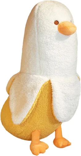 Miniatura 9 de PEACH CAT Lindo Pato de Plátano Peluche Animal de Peluche Pato Chef de Plátano Largo Almohada de Felpa para Niñas y Niños Blanco 12 pulgadas