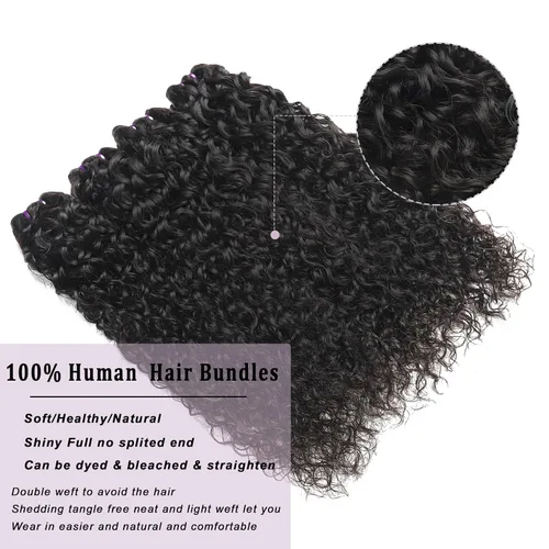Miniatura 3 de Beauty Queen 16A Paquetes de Cabello Crudo Ondas de Agua 14 16 18 Pulgadas 3 Paquetes 100% Cabello Virgen Brasileño Sin Procesar Paquetes Tejidos