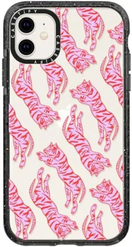 Miniatura 80 de CASETiFY Impact - Funda para iPhone 11 - Flower Power Retro - Negro Transparente