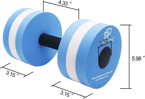 Miniatura 4 de Mancuernas acuáticas, 2 unidades, de espuma para ejercicio aeróbico en agua, mancuernas de resistencia para piscina, barras de mano para ejercicios