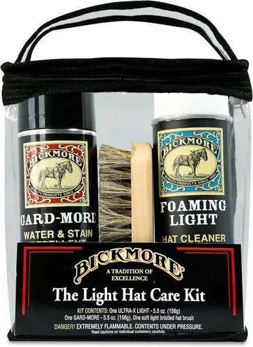 Bickmore Kit limpiador de sombreros ligeros espumosos – Elimina la suciedad, el polvo, las huellas dactilares y las manchas de sudor – Ideal para