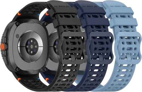 Miniatura 15 de Paquete de 3 correas compatibles con Samsung Galaxy Watch 8 Classic de 1.811 pulgadas, Watch 8 de 1.575 pulgadas/1.732 pulgadas, correa deportiva