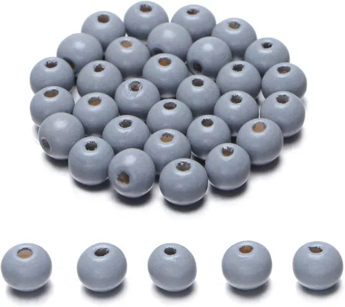 Miniatura 11 de AD Beads Cuentas de madera con espacio libre para manualidades, cuentas de madera con agujero grande surtidas para hacer collares, pulseras