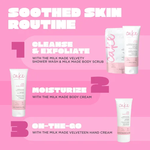 Miniatura 7 de Cake Beauty Velveteen Crema de manos, hecha con leche, crema de manos calmante y ligera, concentrado de extracto de avena, extracto de raíz