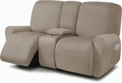 Miniatura 30 de ULTICOR Fundas para Sofá Reclinable de 8 Piezas, Fundas Elásticas de Hilo Teñido para Sofá Reclinable de 3 Cojines, Fundas Deslizables para Sofá