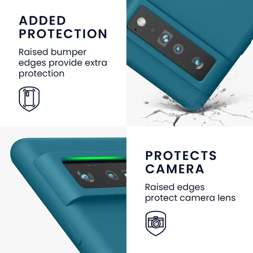 Miniatura 600 de kwmobile Funda Compatible con Google Pixel 6 Pro - Funda de teléfono de silicona TPU con acabado suave - Azul Arrecife