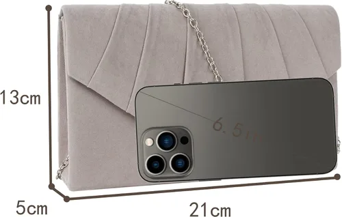 Miniatura 3 de Bolso de noche de terciopelo plisado para mujer, bolso de hombro con cadena elegante