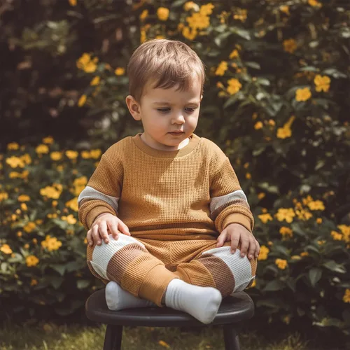 Miniatura 32 de Kuriozud Conjunto de 2 piezas de sudadera con cuello redondo y pantalones deportivos para niños pequeños para otoño e invierno