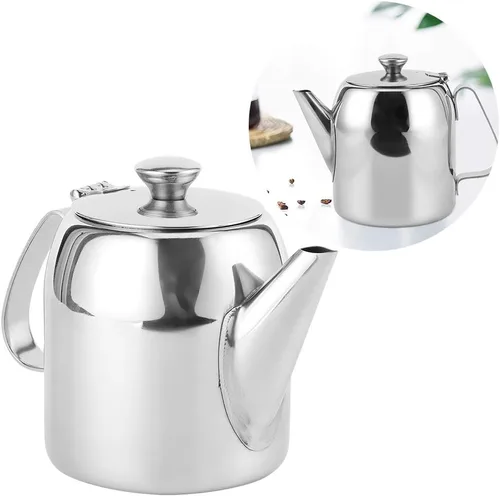 Miniatura 3 de Cafetera, tetera de acero inoxidable de grado alimenticio, tetera de té de boquilla corta, olla de agua redonda duradera para restaurante, hogar