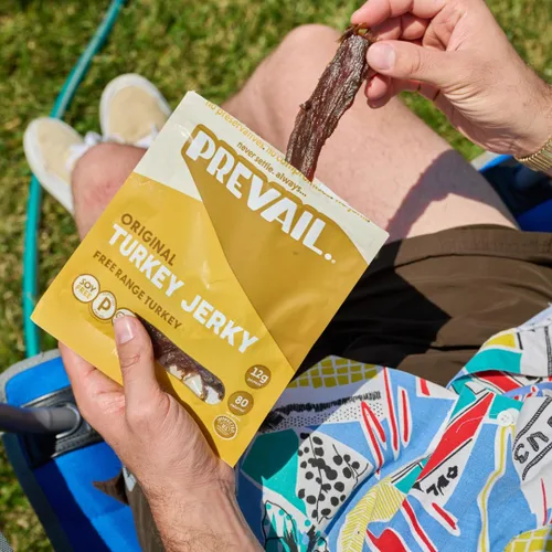 Miniatura 3 de Charqui de pavo de pastoreo, de PREVAIL - ¡Bajo en sodio y sin gluten! Paquete de (3) bolsas Nuestro charqui gourmet está certificado paleo