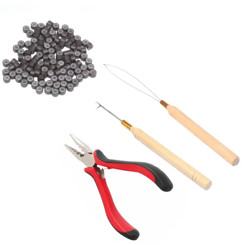 Miniatura 7 de Micro Links - Kit de herramientas de extensiones de cabello, alicates, ganchos para tirar, dispositivo de cuentas para cabello con micro anillo