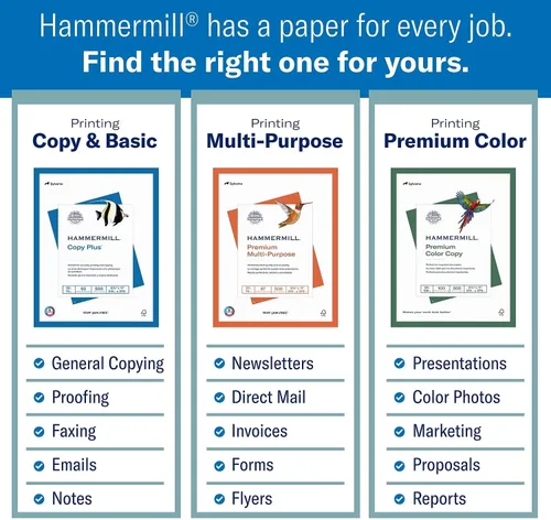 Miniatura 4 de Hammermill 102630 papel para copia digital a color, 32 libras, de 8.5 x 11 pulgadas, tamaño carta, brillo 100, 1 resma de 500 hojas, Blanco