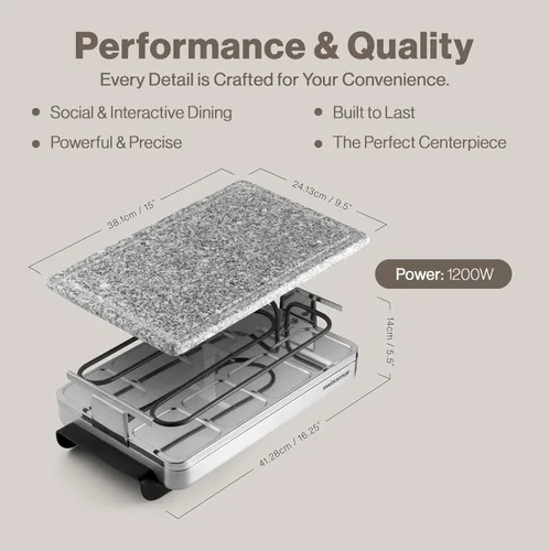 Miniatura 5 de Swissmar Raclette, KF-77080 Stelvio, parrilla para fiestas con capacidad de alimentos para 8 personas, placa reversible, de aluminio