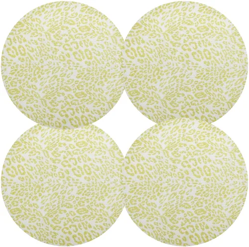 Miniatura 2 de Tapete de placa de PVC amarillo con estampado de leopardo, antideslizante para mesa de comedor para cocina (talla única x 1)