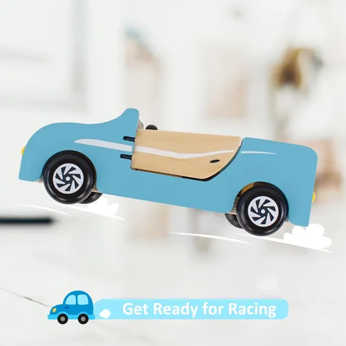 Miniatura 7 de PairPear Coche Familiar de Madera para Muñecas, Juguetes de Madera para Muebles de Casa de Muñecas, Juego de Accesorios, Vehículo de Juego