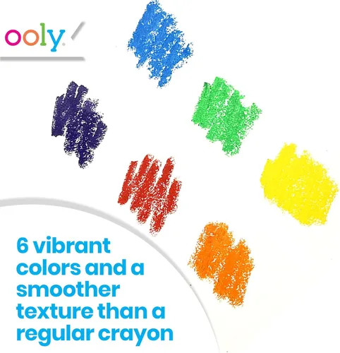Miniatura 5 de Ooly Smooth Stix - Crayones de gel para niños y adultos con pincel, juego de 6 colores arcoíris de acuarela para vidrio y papel con estuche, juego