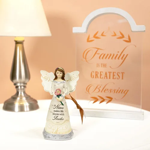 Miniatura 6 de Pavilion Gift Company 82350 - Adorno de sobrina/figura de ángel, 4 1/2 pulgadas, plateado