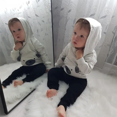 Miniatura 5 de Conjunto de sudadera con capucha y pantalones, de manga larga, con varios diseños, para bebé o niño