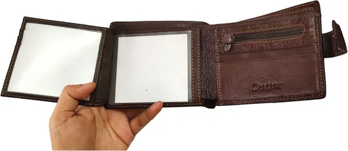 Miniatura 81 de Hombres Cool Eagle Wolf Caballo Totem Cuero Vaca Vertical Cartera Cremallera Multi-tarjeta Titular, Tótem de caballo, Minimalista