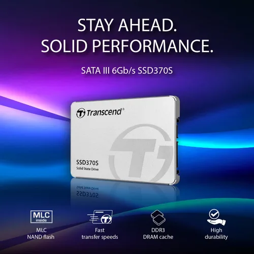 Miniatura 4 de Transcend 256GB MLC SATA III 6Gb/s 2.5" unidad de estado sólido 370 (TS256GSSD370S)