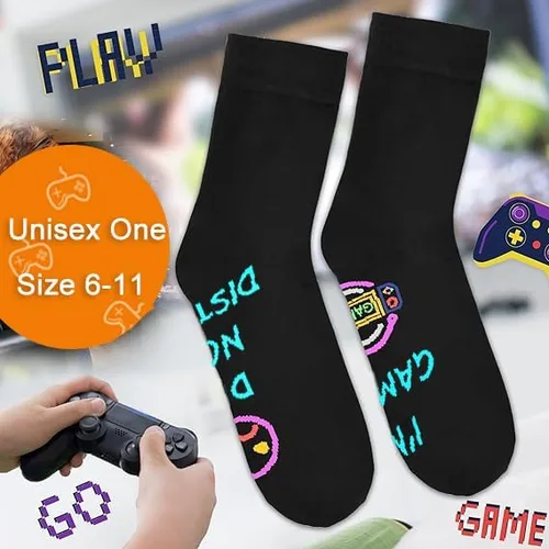 Miniatura 6 de Regalos para jugadores, calcetines divertidos para hombre regalo de cumpleaños para novio, adolescente, niños, papá, amantes de los juegos, Do Not