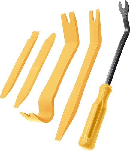 Miniatura 8 de Kit de 5 herramientas de extracción de adornos de automóvil, herramienta de palanca de extracción automática de clips para panel de tablero de Azul