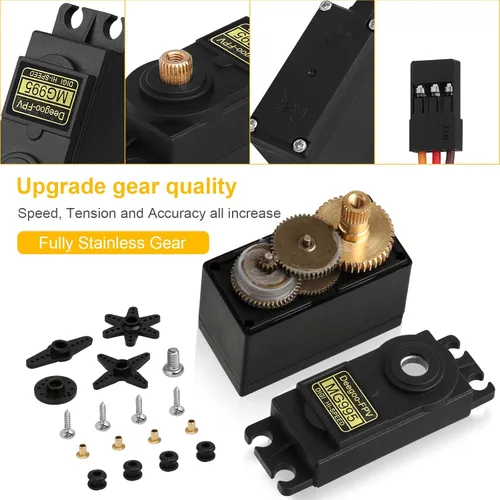 Miniatura 2 de 6PCS MG995 55g Servo RC Servos Digital de Alta Velocidad Torque Servo Motor Engranaje Metálico Servo Impermeable para Futaba JR RC Coche Avión