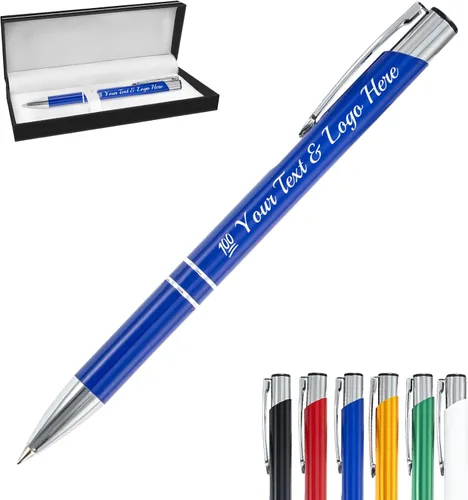 Miniatura 11 de Bolígrafo personalizado, 1 unidad, bolígrafo personalizado con logotipo de mensaje de nombre comercial grabado, tapa de clic de tinta negra, regalo