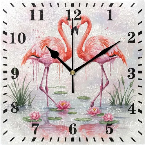 Miniatura 10 de Bathing Capybara Pattern Wall Clock Decorative Hanging Clock Silent Non Ticking Square Clock for Living Room Kitchen Bedroom