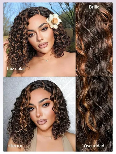 Miniatura 5 de LUVME HAIR - Pelucas de cabello humano rizado corto sin pegamento de 12 pulgadas, precortadas, predepiladas, indetectable, encaje HD, negro