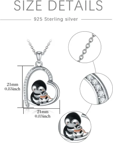 Miniatura 5 de POTOPYY Collar de rana, pingüino, elefante, panda, zorro, abeja, regalo para mujer, plata de ley S925, lindo colgante de animales, joyería