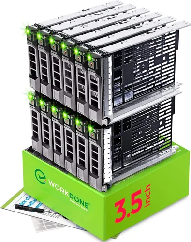 Miniatura 11 de WORKDONE Paquete de 4 unidades – Organizador de disco duro de 3.5 pulgadas – Compatible con servidores Dell PowerEdge seleccionados de 11 a 13ª