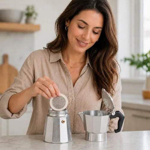 Miniatura 4 de Univen Filtro de espresso de 2.25 pulgadas (2.244 in) y sellos de juntas compatibles con máquinas de café espresso de aluminio Bialetti de 3 tazas