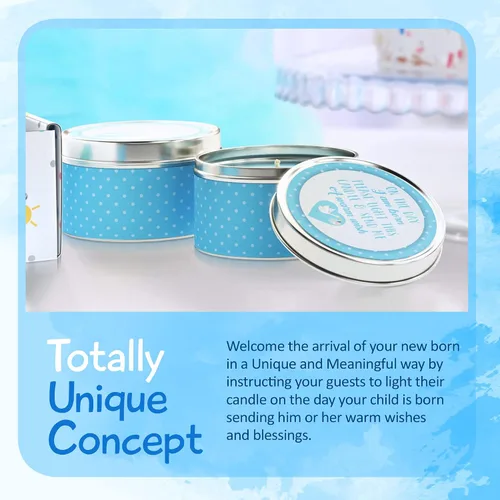 Miniatura 4 de Majestic Zen Juego de regalo de velas para baby shower, paquete de 9 velas de cera de soja perfumadas neutrales, aroma a polvo fresco para bebé, 30