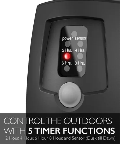 Miniatura 3 de Fosmon - Temporizador de luz para exteriores con toma de corriente y control remoto, temporizador de enchufe impermeable de atardecer a amanecer