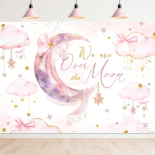 Miniatura 10 de Newsely Telón de fondo azul y rosa para revelación de género, suministros de fiesta, decoraciones de fotografía, fondo de acuarela, oro rosa, 7