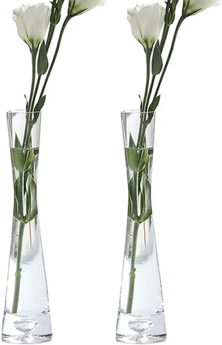 Miniatura 10 de Jarrón de cristal soplado hecho a mano, florero de brote de flores transparentes, jarrones de un solo tallo o decoración para el hogar y la oficina.