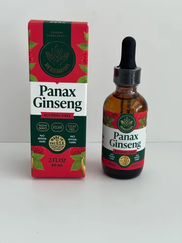 Miniatura 2 de HERBAMAMA Panax - Tintura de raíz de ginseng – Apoyo energético vegano con extracto de ginseng rojo coreano gotas líquidas – Suplemento de apoyo