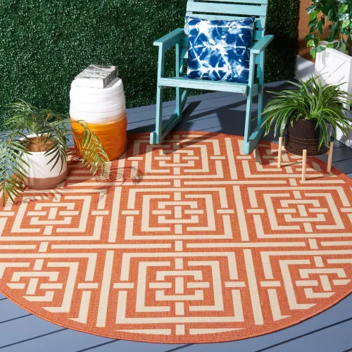 Miniatura 38 de SAFAVIEH Courtyard Collection CY6937 - Alfombra decorativa para interiores y exteriores, impermeable, fácil de limpiar, 2 pies 3 pulgadas x 6 pies 7