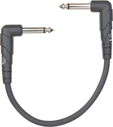 Miniatura 2 de Paquete de 3 cables para instrumentos - Planet Waves Classic Series - con enchufe de ángulo derecho, 0.5 pies, Gris oscuro Redondo - ángulo recto
