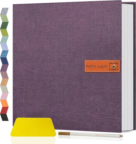 Miniatura 16 de Popotop Álbum de fotos grande autoadhesivo 4x6 5x7 8x10, álbum de recortes DIY, libro de fotos, regalos para mamá, familia, bebé y boda, con Azul