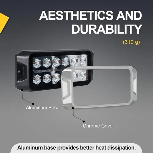 Miniatura 5 de Agrieyes Luces estroboscópicas ámbar 2 en 1, con luz de posición roja, luces intermitentes de base de aluminio para vehículos de rescate, luces LED