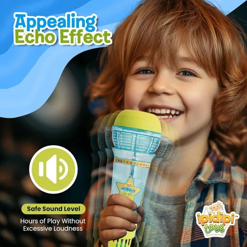 Miniatura 6 de IPIDIPI TOYS - Micrófono de eco para niños, micrófono mágico para niños pequeños con luz intermitente multicolor, terapia del habla y juguete