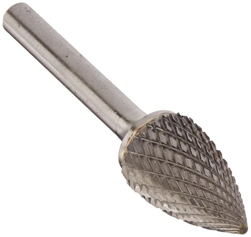 Miniatura 80 de Drill America SA-1 Rebaba de carburo/lima giratoria cilíndrica de doble corte para amoladora de troquel de 1/4" de diámetro x 5/8" de longitud