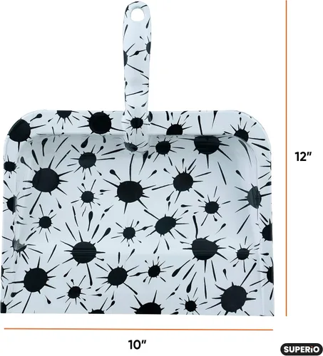 Miniatura 2 de Splash Design - Recogedor resistente con estampado de salpicaduras en blanco y negro para el hogar, escoba de cocina Superio