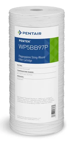 Pentair Pentek WP5BB97P Filtro de Agua para Sedimentos Big Blue, 10 Pulgadas, Cartucho de Filtro de Polipropileno Enrollado con Hilo para Toda la