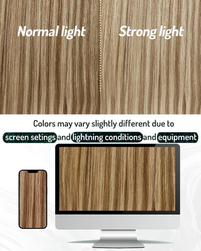 Miniatura 8 de RUNATURE Extensiones de cabello humano color rubio oscuro con cinta adhesiva, sin costuras, extensiones de cabello humano Remy natural con cinta